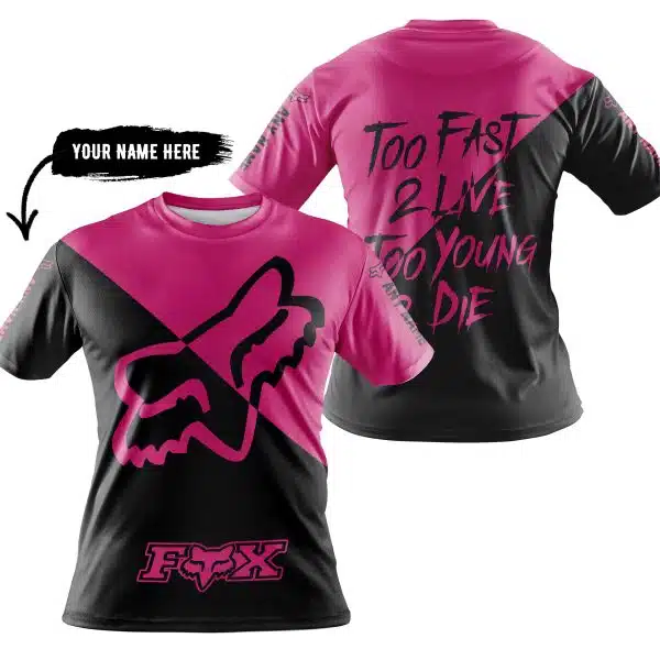Too Fast To Live Too Young To Die - 3d All Over Printed - Fox Racing - Pink 1 - Image 3