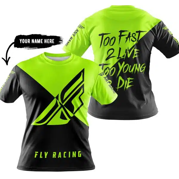 Too Fast To Live Too Young To Die - 3d All Over Printed - Fly Racing Neon - Image 3