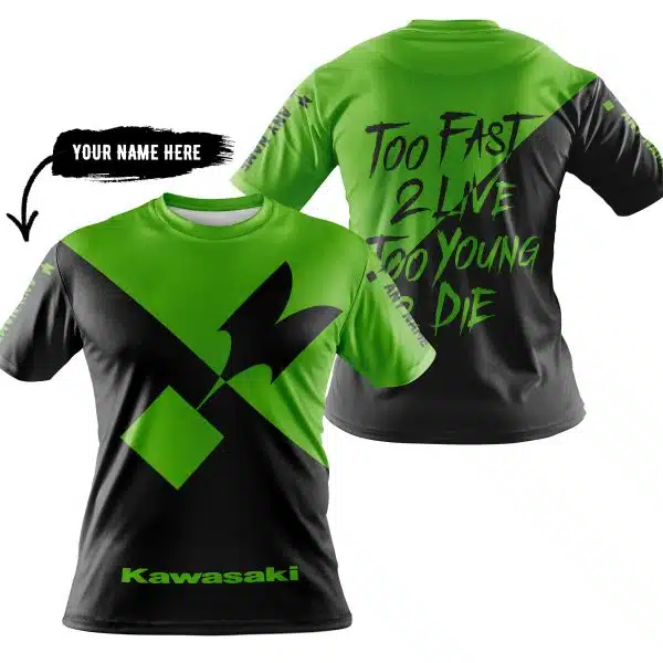 Too Fast To Live Too Young To Die - 3d All Over Printed - Kawasaki - Image 3