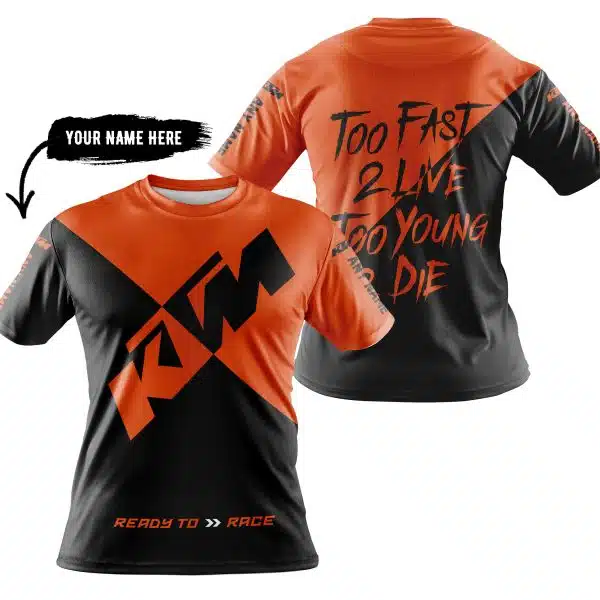 Too Fast To Live Too Young To Die - 3d All Over Printed - Ktm - Image 5