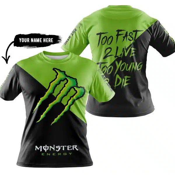 Too Fast To Live Too Young To Die - 3d All Over Printed - Monster Energy - Image 3