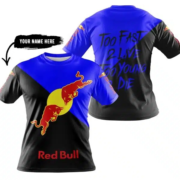 Too Fast To Live Too Young To Die - 3d All Over Printed - Red Bull - Image 3