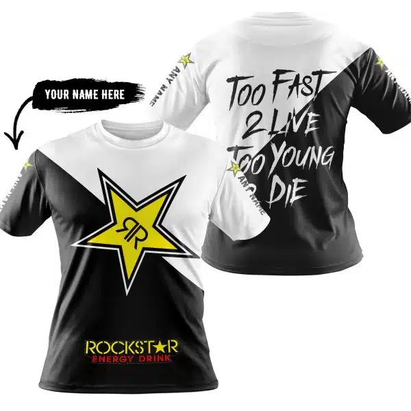 Too Fast To Live Too Young To Die - 3d All Over Printed - Rockstar Energy - Image 3
