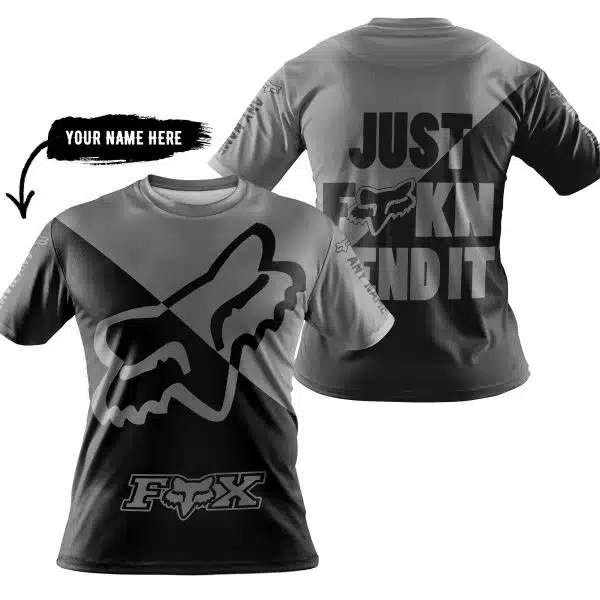 Just Fkcn Send It - 3d All Over Printed - Fox Racing - Grey - Image 3