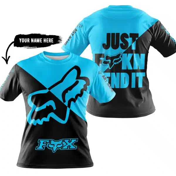 Just Fkcn Send It - 3d All Over Printed - Fox Racing - Sky Blue - Image 3