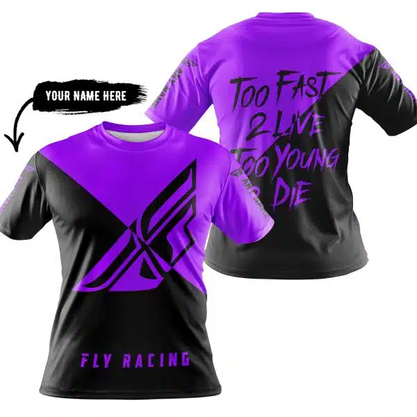 Too Fast To Live Too Young To Die - 3d All Over Printed - Fly Racing Purple - Image 5