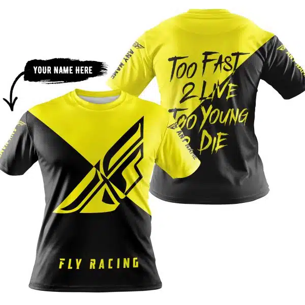 Too Fast To Live Too Young To Die - 3d All Over Printed - Fly Racing Yellow - Image 5