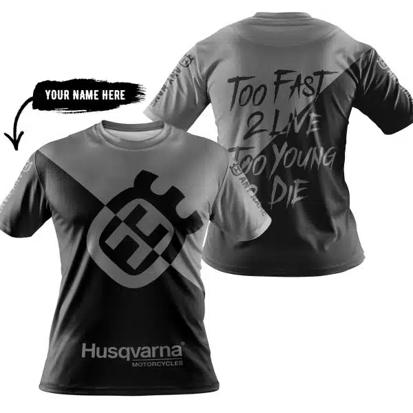 Too Fast To Live Too Young To Die - 3d All Over Printed - Husqvarna Grey - Image 3