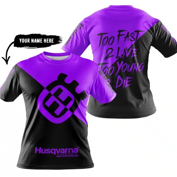 Too Fast To Live Too Young To Die - 3d All Over Printed - Husqvarna Purple - Image 5