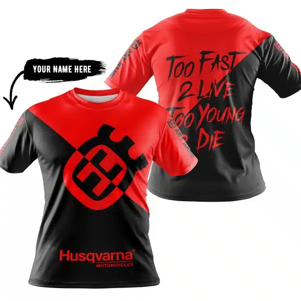 Too Fast To Live Too Young To Die - 3d All Over Printed - Husqvarna Red - Image 3