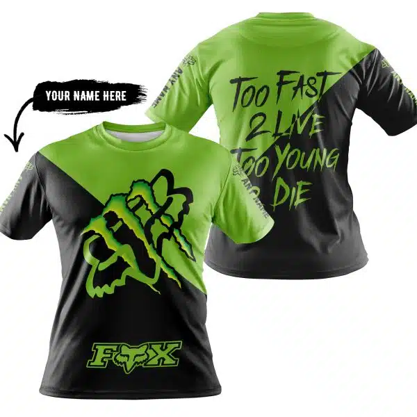 Too Fast To Live Too Young To Die - 3d All Over Printed - Fox Racing & Monster Energy - Image 3