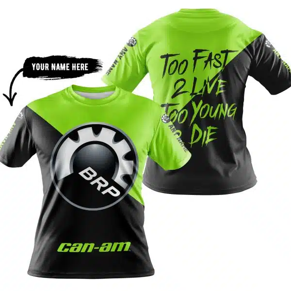 Too Fast To Live Too Young To Die - 3d All Over Printed - Can Am Green 1 - Image 5