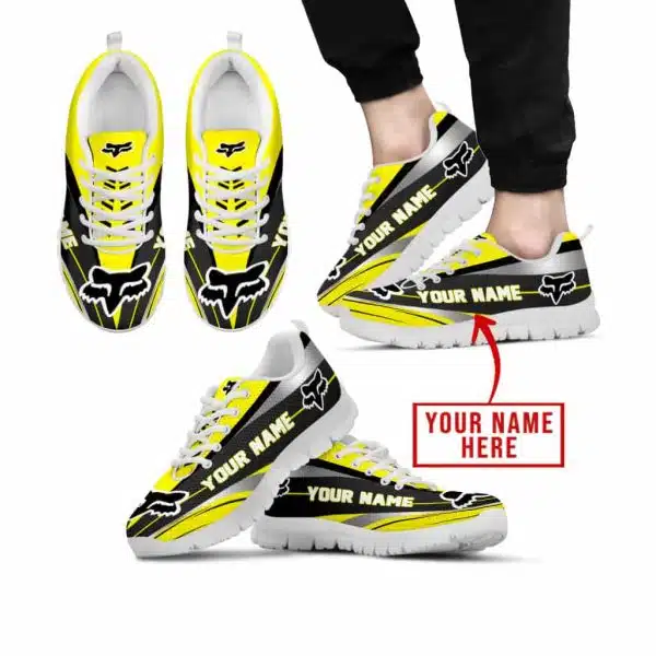 Premium Mx Sneakers - Custom Name - Fox Racing  - Yellow White