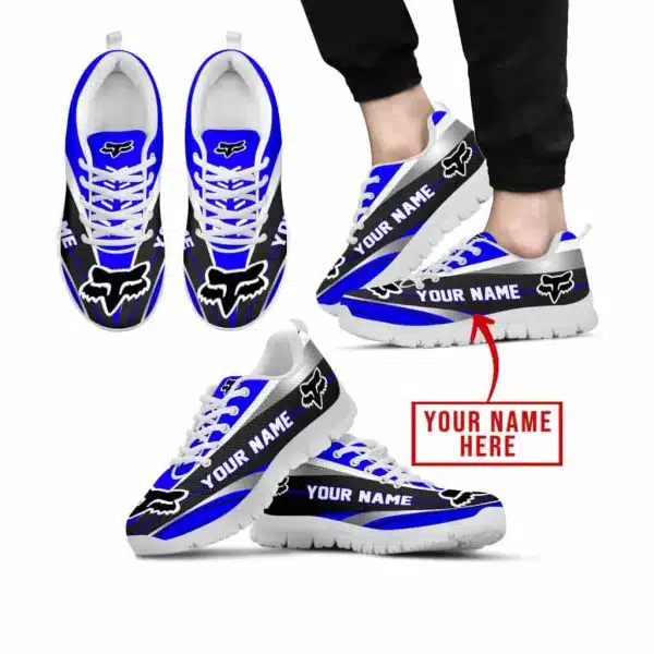 Premium Mx Sneakers - Custom Name - Fox Racing  - Blue - White
