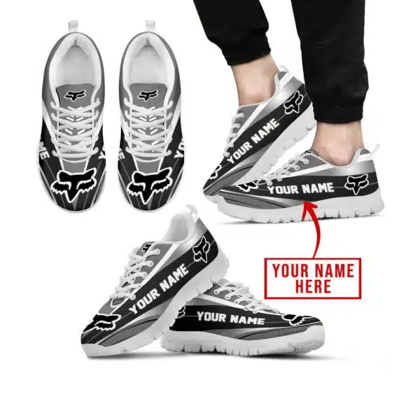 Premium Mx Sneakers - Custom Name - Fox Racing  - Grey - White