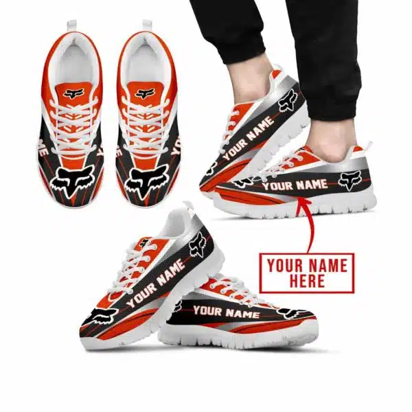 Premium Mx Sneakers - Custom Name - Fox Racing  - Orange - White