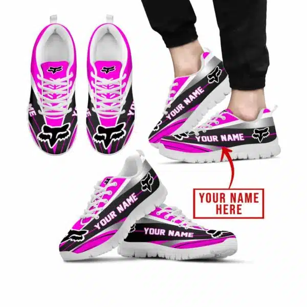Premium Mx Sneakers - Custom Name - Fox Racing  - Pink - White
