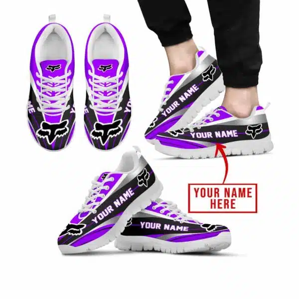 Premium Mx Sneakers - Custom Name - Fox Racing  - Purple - White