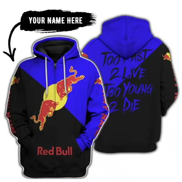 Too Fast To Live Too Young To Die - 3d All Over Printed - Red Bull - Image 2