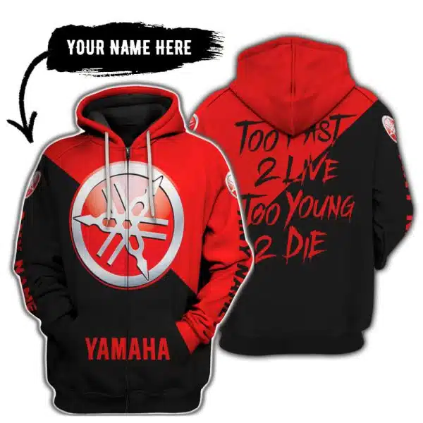 Too Fast To Live Too Young To Die - 3d All Over Printed - Yamaha - Red - Image 2
