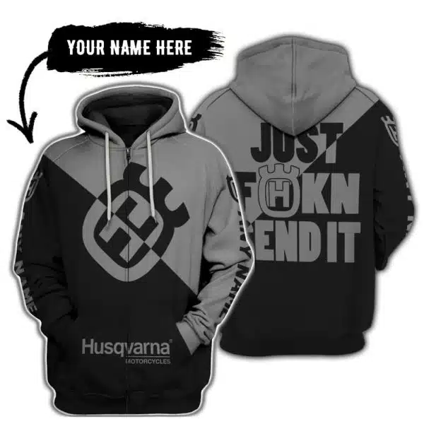 Just Fkcn Send It - 3d All Over Printed - Husqvarna Grey - Image 2