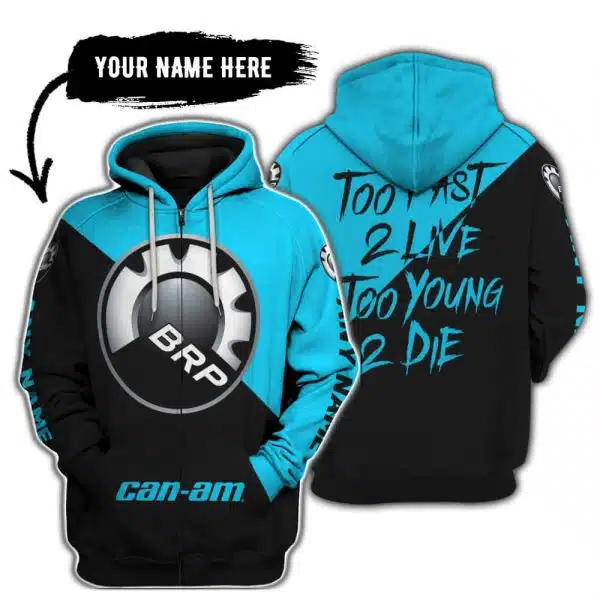 Too Fast To Live Too Young To Die - 3d All Over Printed - Can Am Sky Blue - Image 2