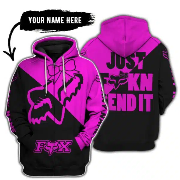 Just Fckn Send It – 3d All Over Printed – Fox Racing Girl – Pink - Image 2