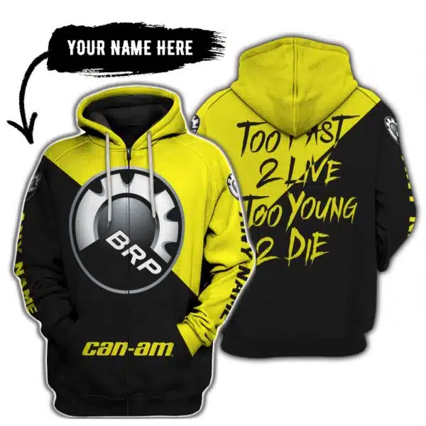 Too Fast To Live Too Young To Die - 3d All Over Printed - Can Am Yellow - Image 2