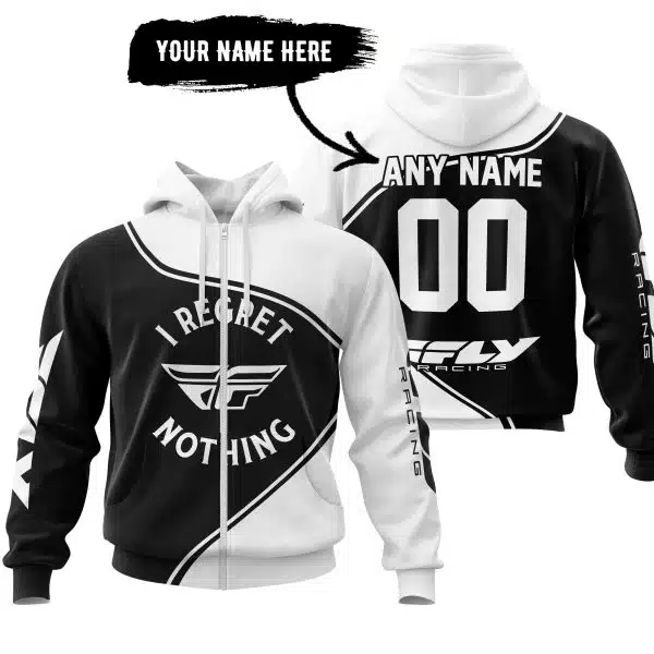I Regret Fly Racing Nothing – White - Image 2