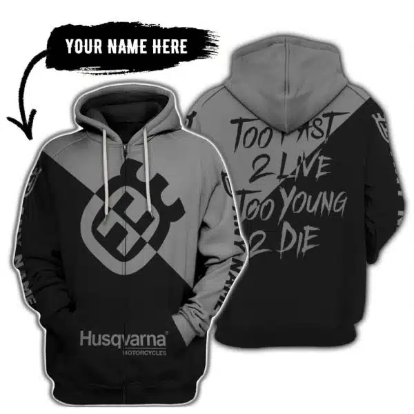 Too Fast To Live Too Young To Die - 3d All Over Printed - Husqvarna Grey - Image 2