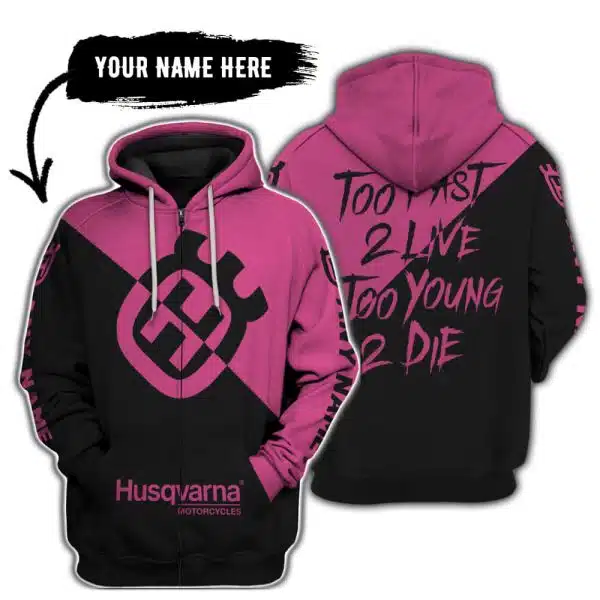 Too Fast To Live Too Young To Die - 3d All Over Printed - Husqvarna Pink 1 - Image 2