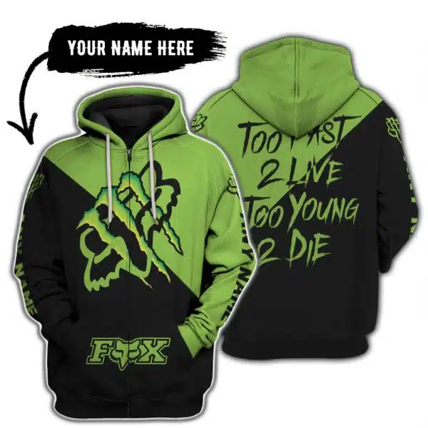 Too Fast To Live Too Young To Die - 3d All Over Printed - Fox Racing & Monster Energy - Image 2
