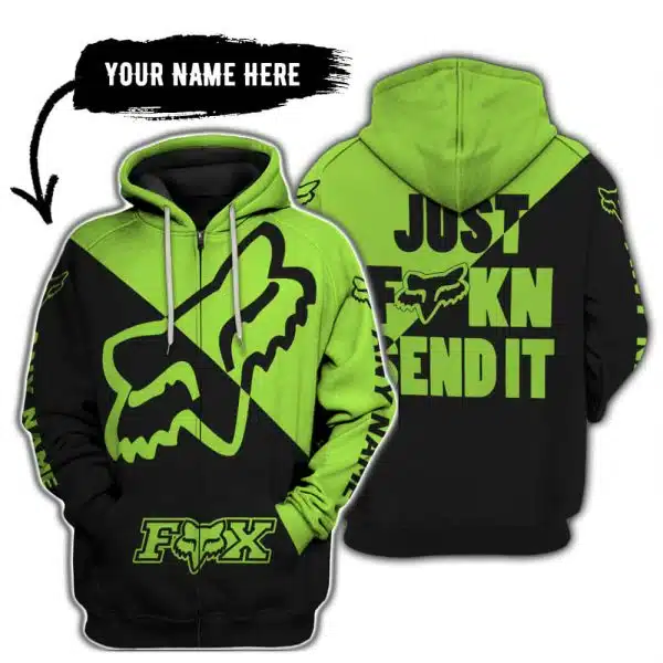 Just Fkcn Send It - 3d All Over Printed - Fox Racing - Green 1 - Image 2