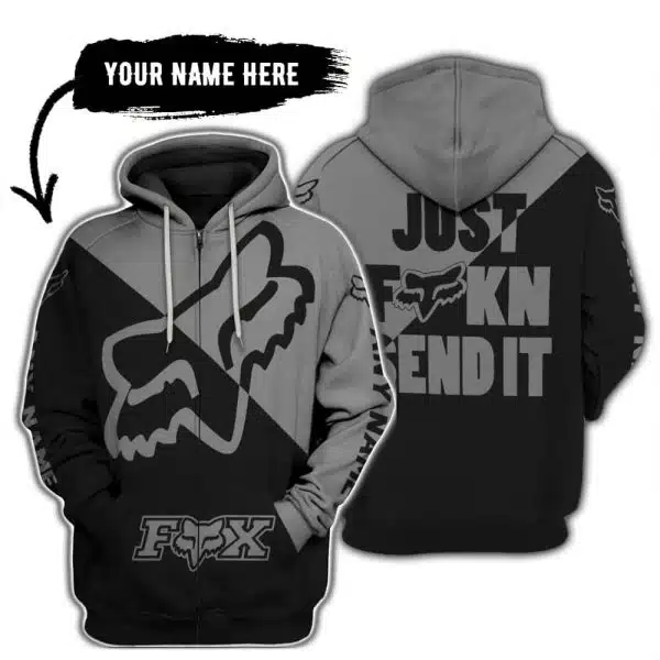 Just Fkcn Send It - 3d All Over Printed - Fox Racing - Grey - Image 2