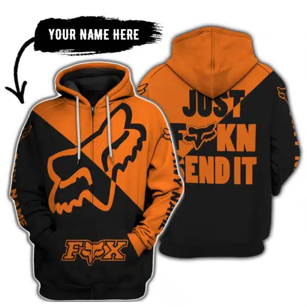 Just Fkcn Send It - 3d All Over Printed - Fox Racing - Orange - Image 2