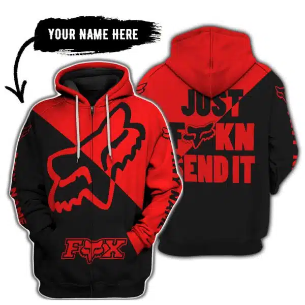 Just Fkcn Send It - 3d All Over Printed - Fox Racing - Red - Image 2