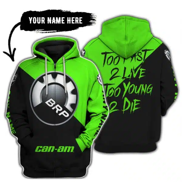 Too Fast To Live Too Young To Die - 3d All Over Printed - Can Am Green - Image 2