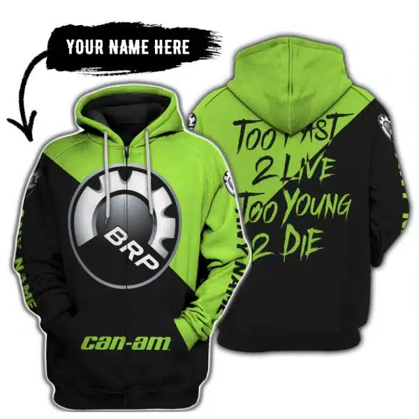Too Fast To Live Too Young To Die - 3d All Over Printed - Can Am Green 1 - Image 2
