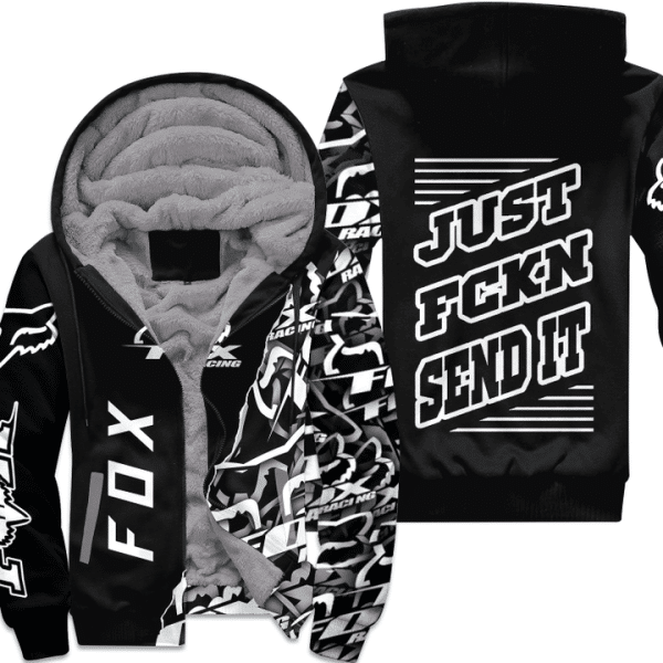 [PREMIUM] JUST FNKN SEND IT BLACK FLEECE HOODIE
