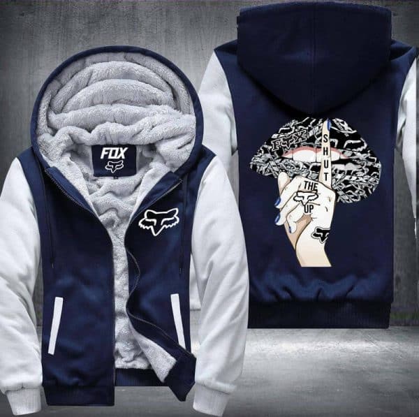 Shut the F up Fox Fleece Zip Hoodies - Image 2