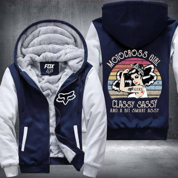 Motocross Girl Fleece Zip Hoodies - Image 2