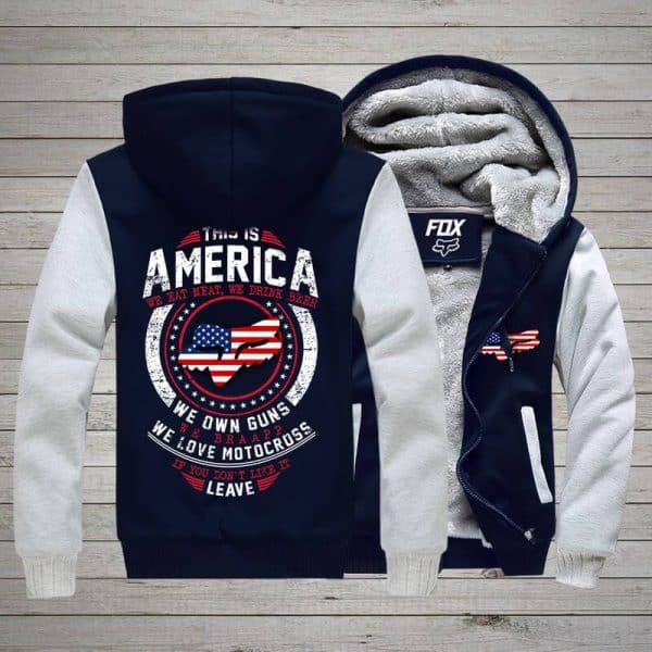 US Motocross Fleece Zip Hoodies - Image 2