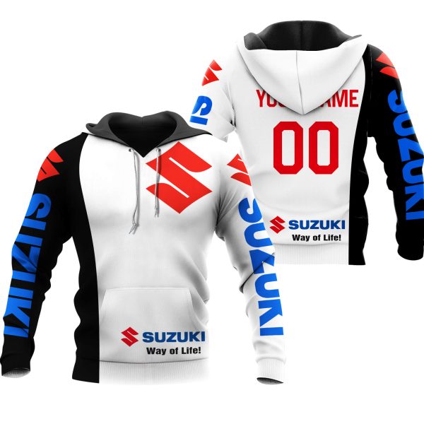 CUSTOM NAME RACING | WHITE-BLACK | SUZUKI