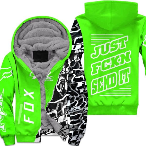[PREMIUM] JUST FNKN SEND IT GREEN FLEECE HOODIE