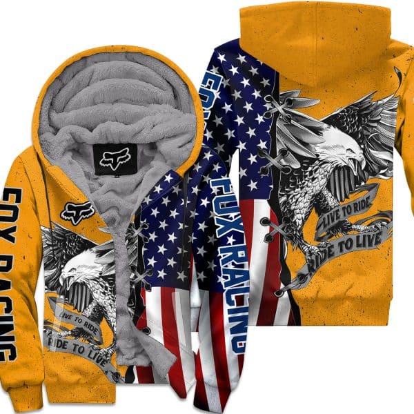 [PREMIUM] RIDE TO LIVE, LIVE TO RIDE FLEECE HOODIE ORANGE
