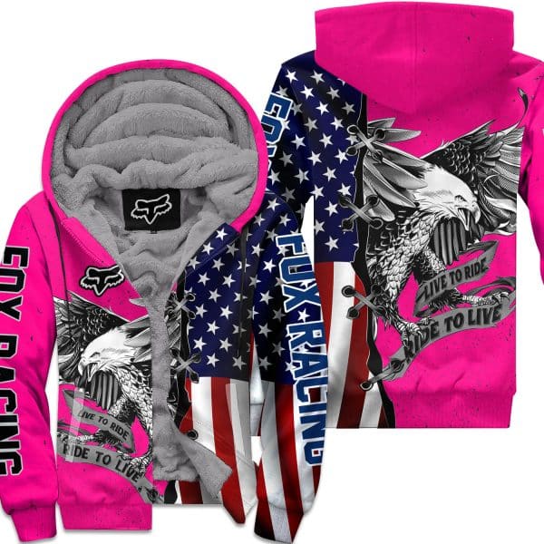 [PREMIUM] RIDE TO LIVE, LIVE TO RIDE FLEECE HOODIE PINK