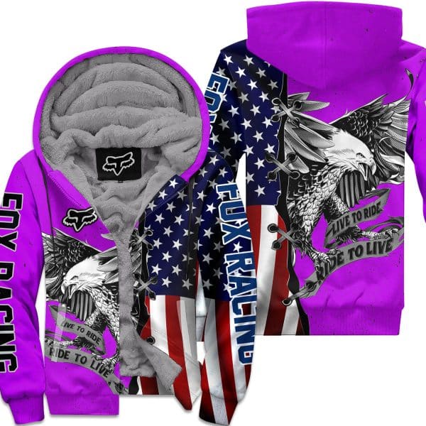 [PREMIUM] RIDE TO LIVE, LIVE TO RIDE FLEECE HOODIE PURPLE
