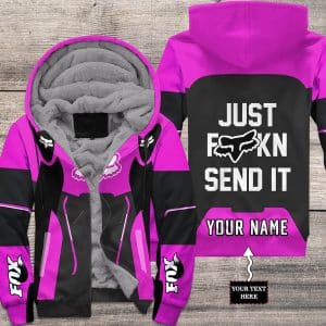 MOTOCROSS PERSONALIZED FX RACING V1 | FLEECE HOODIE | COLOR PINK-BLACK