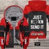 MOTOCROSS PERSONALIZED FX RACING V1 | FLEECE HOODIE | COLOR RED-BLACK