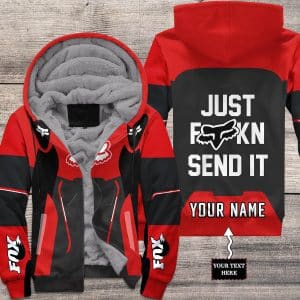 MOTOCROSS PERSONALIZED FX RACING V1 | FLEECE HOODIE | COLOR RED-BLACK